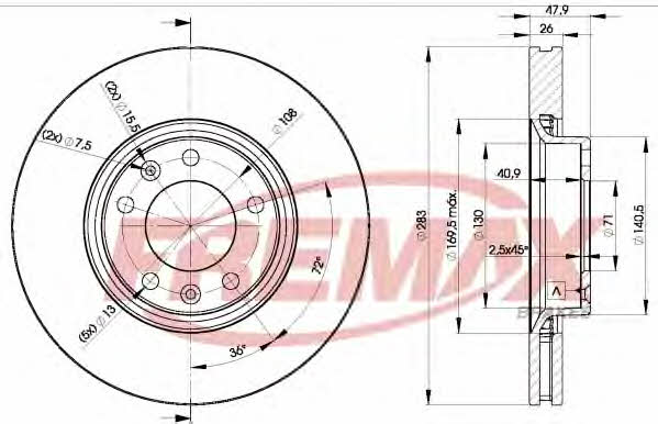 Fremax BD-4660 Front brake disc ventilated BD4660: Buy near me in Poland at 2407.PL - Good price!