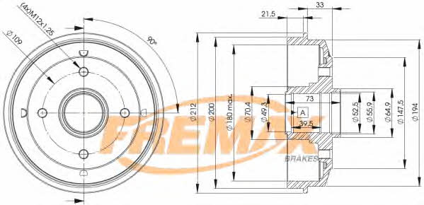 Fremax BD-4725 Rear brake drum BD4725: Buy near me in Poland at 2407.PL - Good price!