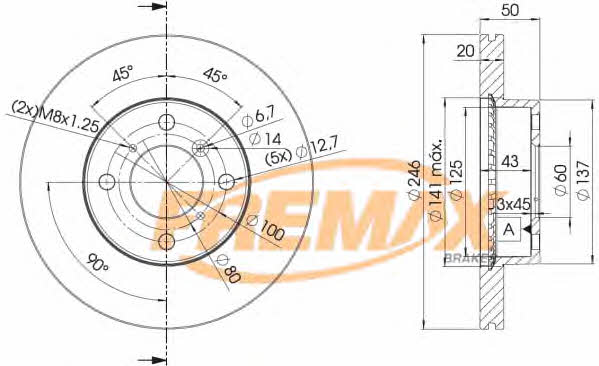 Fremax BD-4801 Front brake disc ventilated BD4801: Buy near me in Poland at 2407.PL - Good price!