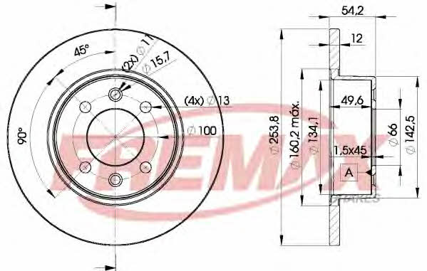 Fremax BD-5166 Rear brake disc, non-ventilated BD5166: Buy near me in Poland at 2407.PL - Good price!