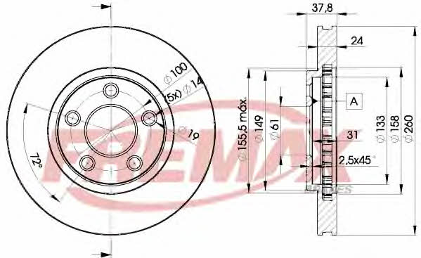Fremax BD-5329 Front brake disc ventilated BD5329: Buy near me in Poland at 2407.PL - Good price!