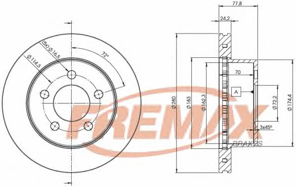 Fremax BD-5396 Front brake disc ventilated BD5396: Buy near me in Poland at 2407.PL - Good price!