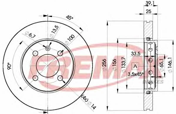 Fremax BD-5605 Front brake disc ventilated BD5605: Buy near me in Poland at 2407.PL - Good price!