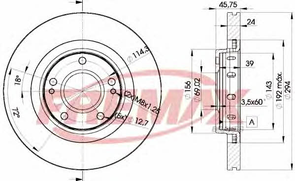 Fremax BD-5924 Front brake disc ventilated BD5924: Buy near me in Poland at 2407.PL - Good price!