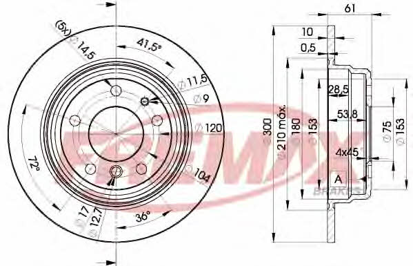 Fremax BD-6668 Rear brake disc, non-ventilated BD6668: Buy near me in Poland at 2407.PL - Good price!