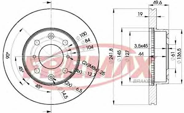 Fremax BD-6670 Front brake disc ventilated BD6670: Buy near me in Poland at 2407.PL - Good price!