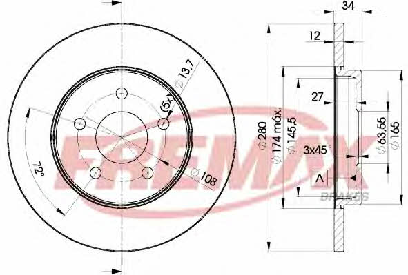 Fremax BD-6768 Тормозной диск задний невентилируемый BD6768: Отличная цена - Купить в Польше на 2407.PL!