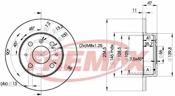 Fremax BD-7722 Unventilated front brake disc BD7722: Buy near me in Poland at 2407.PL - Good price!