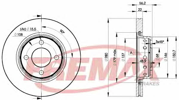 Fremax BD-8011 Front brake disc ventilated BD8011: Buy near me in Poland at 2407.PL - Good price!