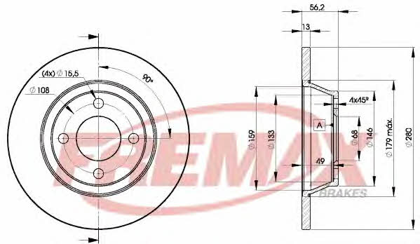 Fremax BD-8014 Unventilated front brake disc BD8014: Buy near me at 2407.PL in Poland at an Affordable price!