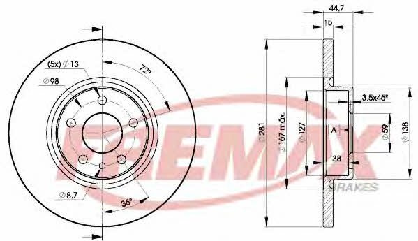 Fremax BD-8567 Unventilated front brake disc BD8567: Buy near me in Poland at 2407.PL - Good price!