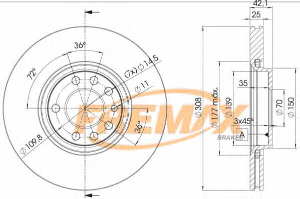 Fremax BD-9061 Тормозной диск передний вентилируемый BD9061: Отличная цена - Купить в Польше на 2407.PL!