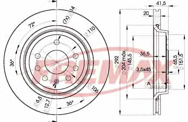 Fremax BD-9114 Rear ventilated brake disc BD9114: Buy near me at 2407.PL in Poland at an Affordable price!