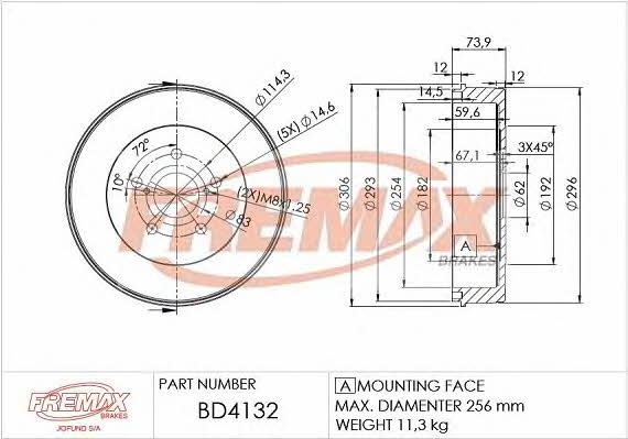 Fremax BD-4132 Барабан гальмівний задній BD4132: Приваблива ціна - Купити у Польщі на 2407.PL!