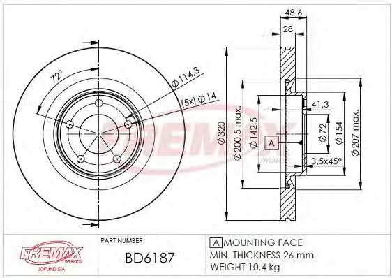 Fremax BD-6187 Тормозной диск передний вентилируемый BD6187: Отличная цена - Купить в Польше на 2407.PL!