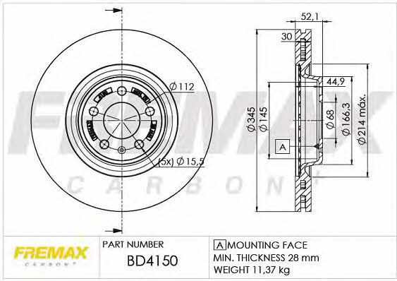 Fremax BD-4150 Тормозной диск передний вентилируемый BD4150: Отличная цена - Купить в Польше на 2407.PL!