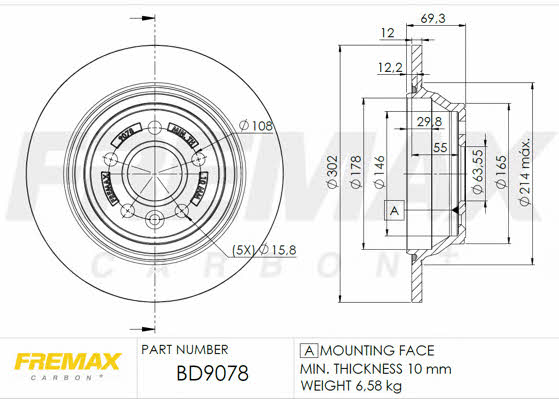 Fremax BD-9078 Тормозной диск задний невентилируемый BD9078: Отличная цена - Купить в Польше на 2407.PL!