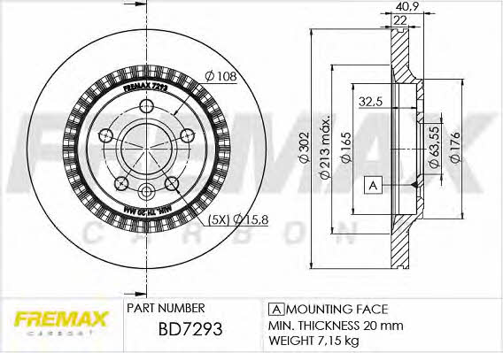 Fremax BD-7293 Тормозной диск задний вентилируемый BD7293: Отличная цена - Купить в Польше на 2407.PL!