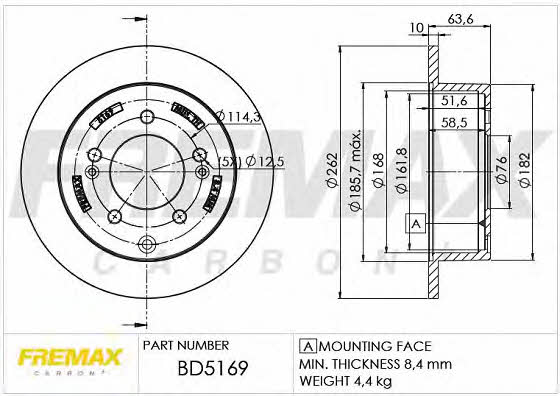 Fremax BD-5169 Тормозной диск задний невентилируемый BD5169: Отличная цена - Купить в Польше на 2407.PL!