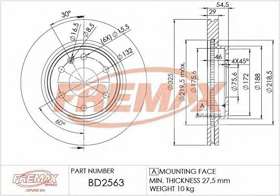 Fremax BD-2563 Wentylowana przednia tarcza hamulcowa BD2563: Dobra cena w Polsce na 2407.PL - Kup Teraz!