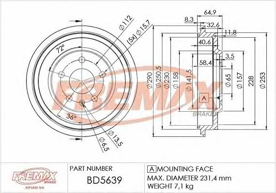 Fremax BD-5639 Bremstrommel hinten BD5639: Kaufen Sie zu einem guten Preis in Polen bei 2407.PL!