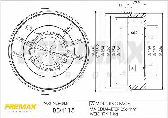 Fremax BD-4115 Барабан гальмівний задній BD4115: Купити у Польщі - Добра ціна на 2407.PL!