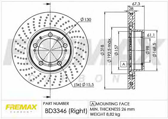 Fremax BD-3346 Тормозной диск передний вентилируемый BD3346: Отличная цена - Купить в Польше на 2407.PL!