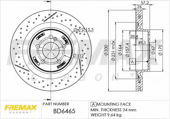 Fremax BD-6465 Brake disc BD6465: Buy near me in Poland at 2407.PL - Good price!