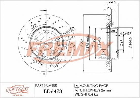 Fremax BD-6473 Тормозной диск передний вентилируемый BD6473: Отличная цена - Купить в Польше на 2407.PL!