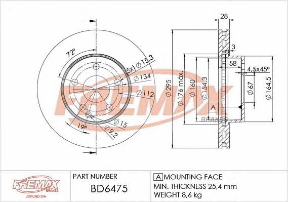 Fremax BD-6475 Wentylowana przednia tarcza hamulcowa BD6475: Dobra cena w Polsce na 2407.PL - Kup Teraz!