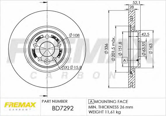 Fremax BD-7292 Тормозной диск передний вентилируемый BD7292: Отличная цена - Купить в Польше на 2407.PL!