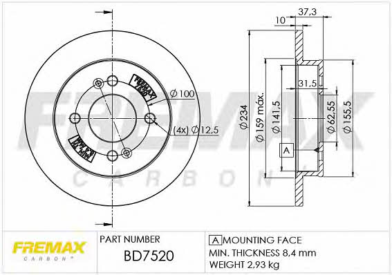 Fremax BD-7520 Тормозной диск задний невентилируемый BD7520: Купить в Польше - Отличная цена на 2407.PL!