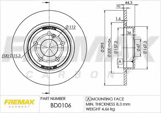 Fremax BD-0106 Rear brake disc, non-ventilated BD0106: Buy near me in Poland at 2407.PL - Good price!