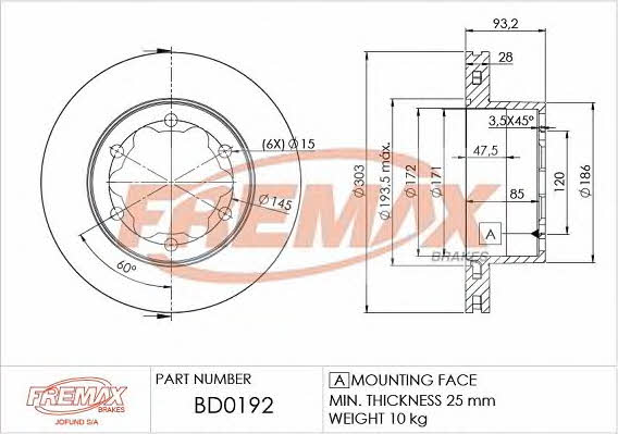 Fremax BD-0192 Диск гальмівний задній вентильований BD0192: Купити у Польщі - Добра ціна на 2407.PL!