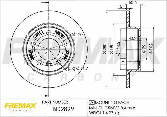 Fremax BD-2899 Тормозной диск задний невентилируемый BD2899: Отличная цена - Купить в Польше на 2407.PL!