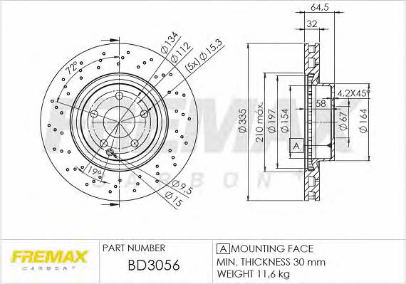 Fremax BD-3056 Wentylowana przednia tarcza hamulcowa BD3056: Atrakcyjna cena w Polsce na 2407.PL - Zamów teraz!