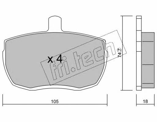 Fri.tech 018.0 Brake Pad Set, disc brake 0180: Buy near me in Poland at 2407.PL - Good price!