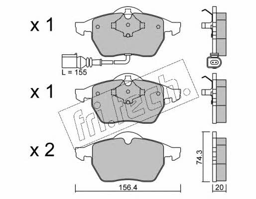 Fri.tech 188.4 Brake Pad Set, disc brake 1884: Buy near me in Poland at 2407.PL - Good price!