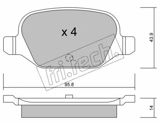 Fri.tech 333.0 Brake Pad Set, disc brake 3330: Buy near me in Poland at 2407.PL - Good price!