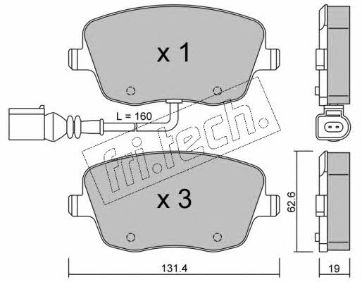 Fri.tech 563.1 Тормозные колодки дисковые, комплект 5631: Отличная цена - Купить в Польше на 2407.PL!