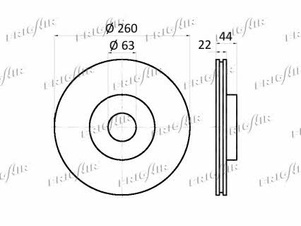 Frig air DC05.102 Front brake disc ventilated DC05102: Buy near me in Poland at 2407.PL - Good price!