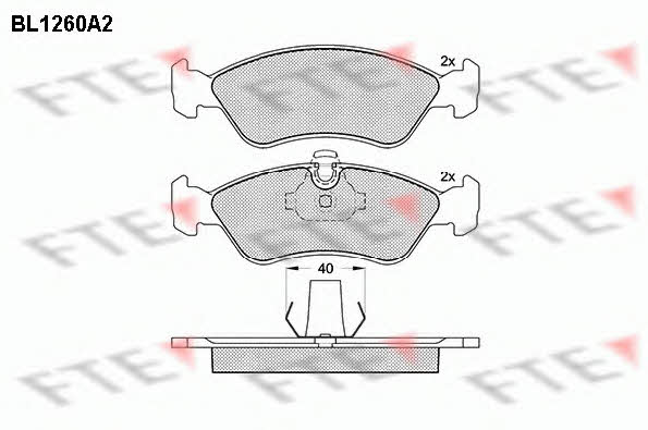 FTE BL1260A2 Brake Pad Set, disc brake BL1260A2: Buy near me in Poland at 2407.PL - Good price!