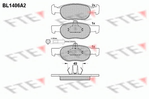 FTE BL1406A2 Brake Pad Set, disc brake BL1406A2: Buy near me in Poland at 2407.PL - Good price!