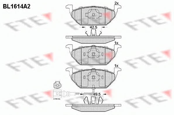 FTE BL1614A2 Scheibenbremsbeläge, Set BL1614A2: Kaufen Sie zu einem guten Preis in Polen bei 2407.PL!