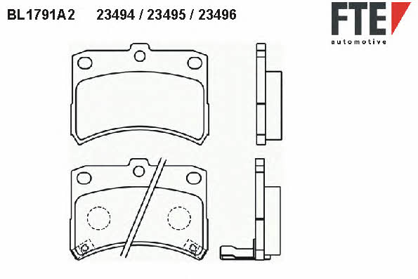 FTE BL1791A2 Klocki hamulcowe, zestaw BL1791A2: Dobra cena w Polsce na 2407.PL - Kup Teraz!