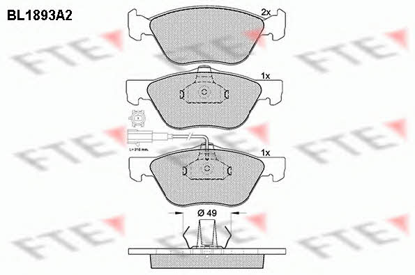 FTE BL1893A2 Brake Pad Set, disc brake BL1893A2: Buy near me at 2407.PL in Poland at an Affordable price!