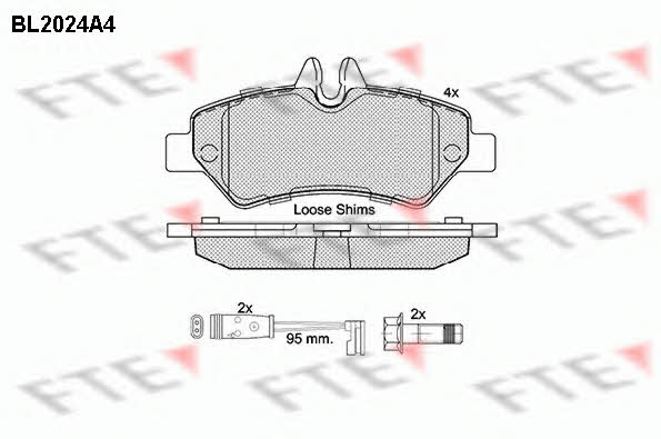 FTE BL2024A4 Brake Pad Set, disc brake BL2024A4: Buy near me in Poland at 2407.PL - Good price!