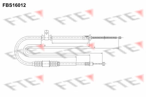 FTE FBS16012 Parking brake cable left FBS16012: Buy near me in Poland at 2407.PL - Good price!