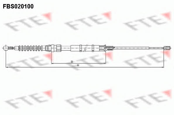 FTE FBS020100 Трос стояночного тормоза FBS020100: Отличная цена - Купить в Польше на 2407.PL!