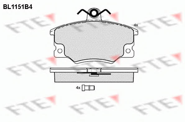 FTE BL1151B4 Тормозные колодки дисковые, комплект BL1151B4: Отличная цена - Купить в Польше на 2407.PL!